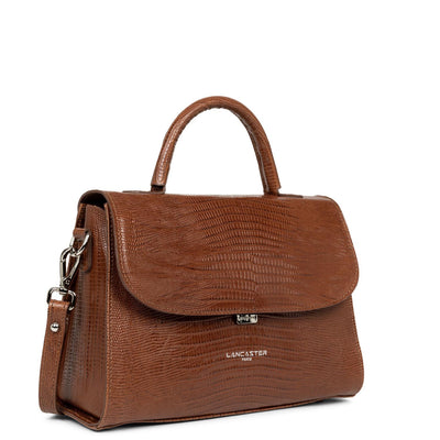 sac à main - exotic lézard & croco fr #couleur_cognac-lzard