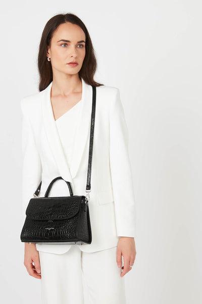 sac à main - exotic lézard & croco fr #couleur_noir