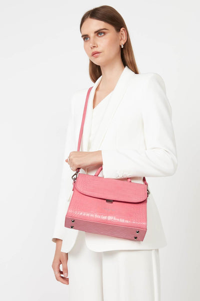 sac à main - exotic lézard & croco fr #couleur_rose