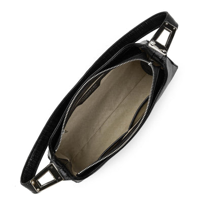 sac baguette - exotic lézard & croco fr #couleur_noir-lzard