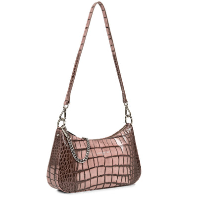 sac trotteur - croco hors série #couleur_rose-cendre