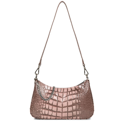 sac trotteur - croco hors série #couleur_rose-cendre