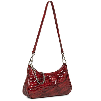 sac trotteur - croco hors série #couleur_rubis-vernis