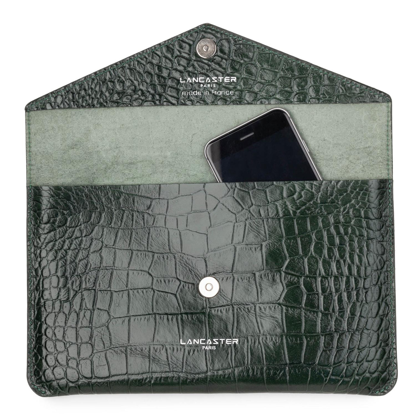 pochette - exotic lézard & croco fr #couleur_vert-fort