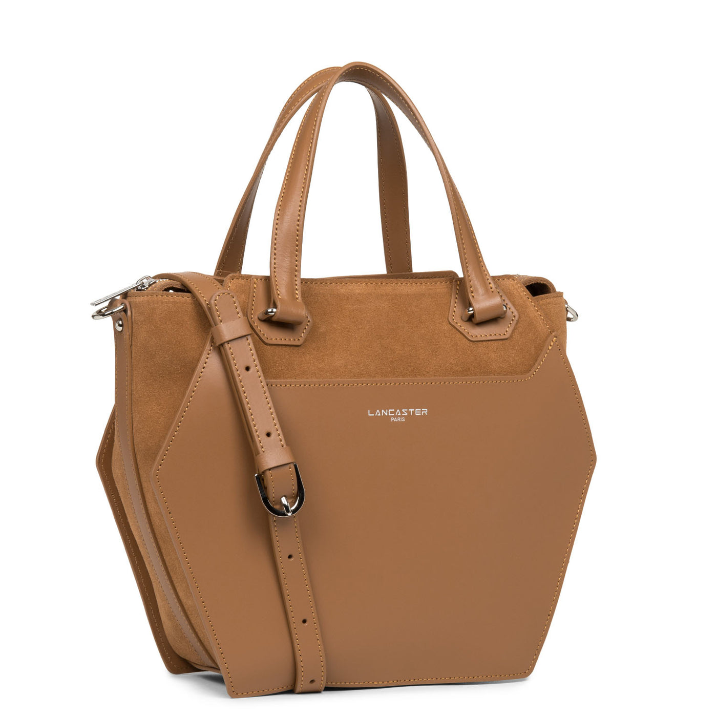 grand sac cabas main - smooth ruche #couleur_camel