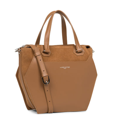 grand sac cabas main - smooth ruche #couleur_camel