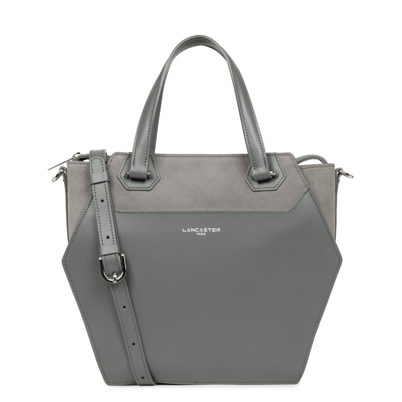 grand sac cabas main - smooth ruche #couleur_gris