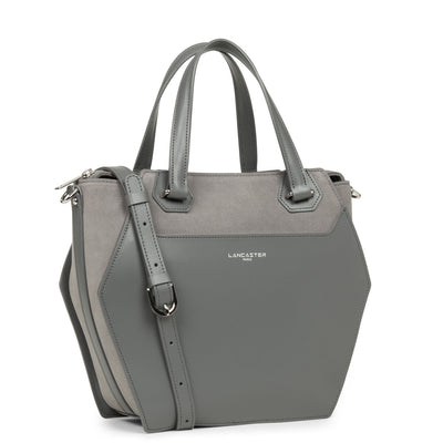 grand sac cabas main - smooth ruche #couleur_gris