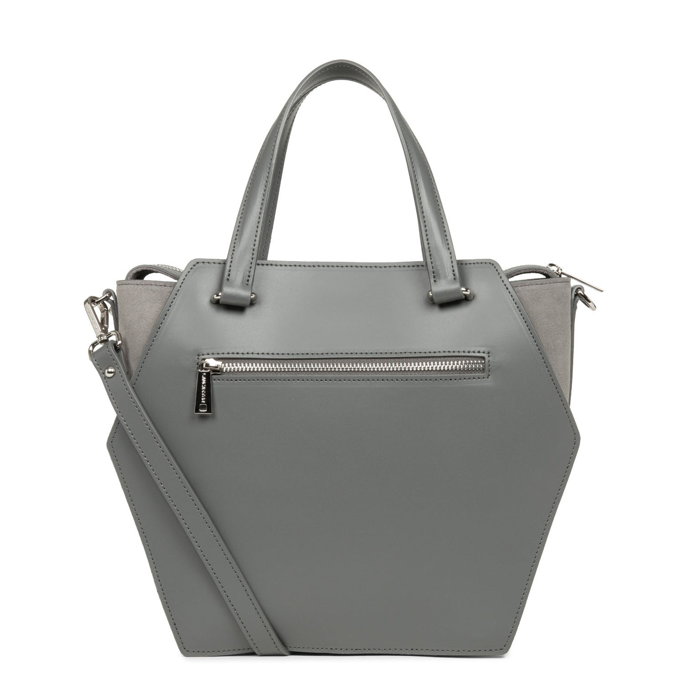 grand sac cabas main - smooth ruche #couleur_gris