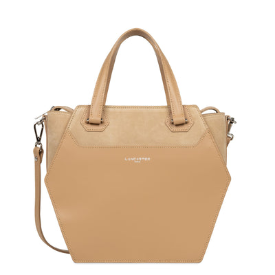 grand sac cabas main - smooth ruche #couleur_naturel