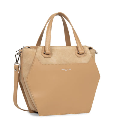 grand sac cabas main - smooth ruche #couleur_naturel