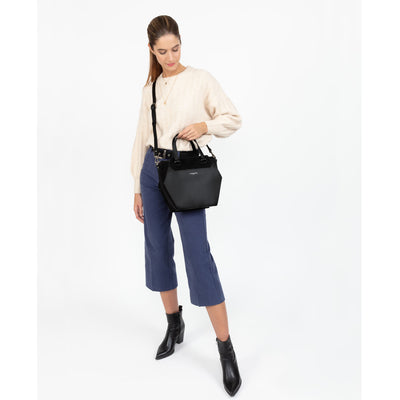 grand sac cabas main - smooth ruche #couleur_noir