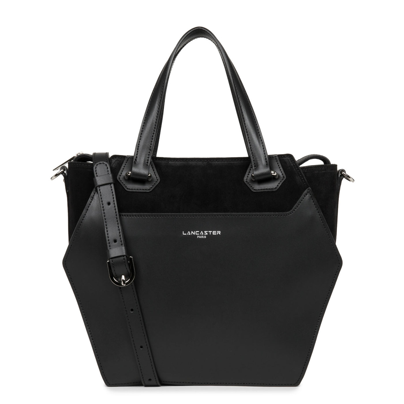 grand sac cabas main - smooth ruche #couleur_noir