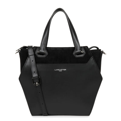 grand sac cabas main - smooth ruche #couleur_noir