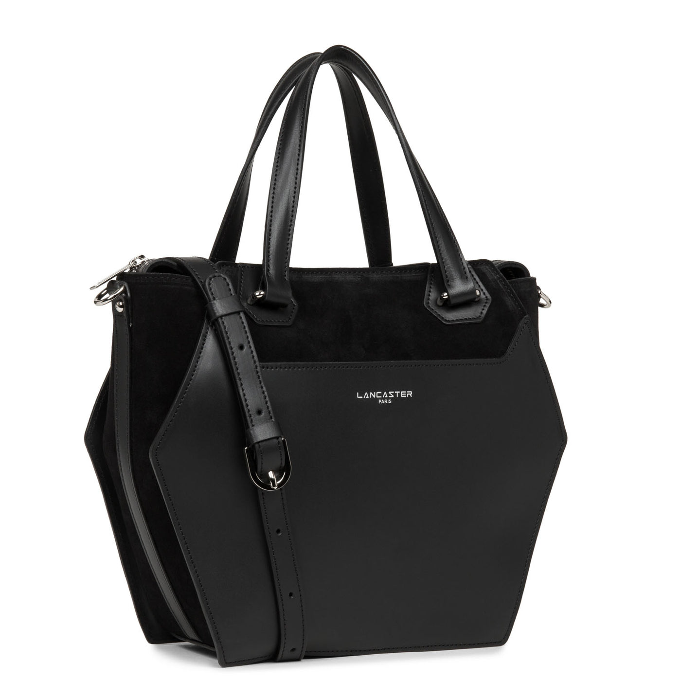 grand sac cabas main - smooth ruche #couleur_noir
