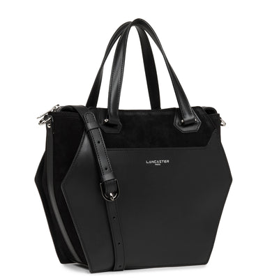grand sac cabas main - smooth ruche #couleur_noir