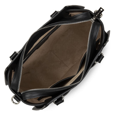 grand sac cabas main - smooth ruche #couleur_noir