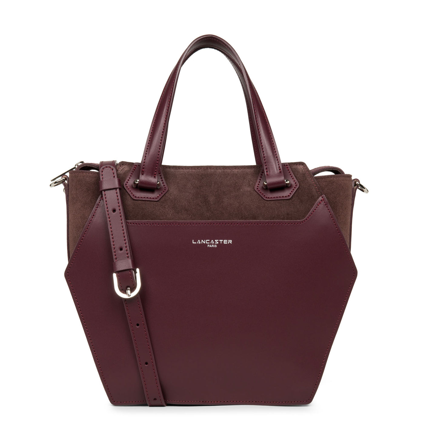 grand sac cabas main - smooth ruche #couleur_pourpre