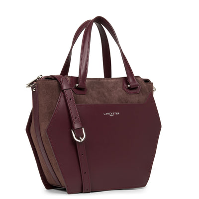 grand sac cabas main - smooth ruche #couleur_pourpre