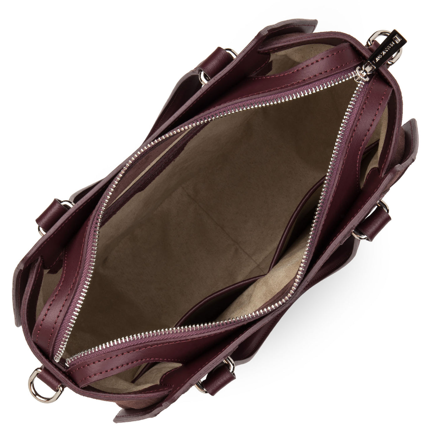 grand sac cabas main - smooth ruche #couleur_pourpre