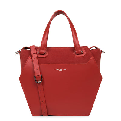 grand sac cabas main - smooth ruche #couleur_rouge