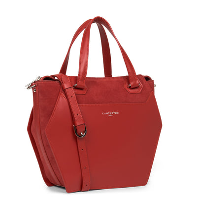 grand sac cabas main - smooth ruche #couleur_rouge
