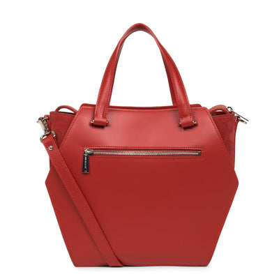 grand sac cabas main - smooth ruche #couleur_rouge