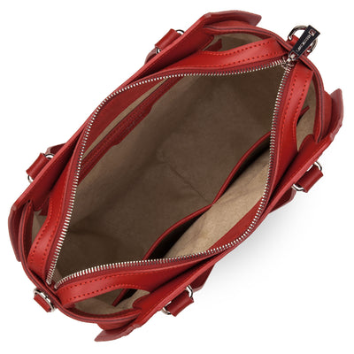 grand sac cabas main - smooth ruche #couleur_rouge