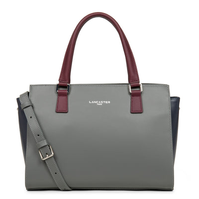 sac à main - smooth #couleur_gris-bleu-fonce-bordeaux
