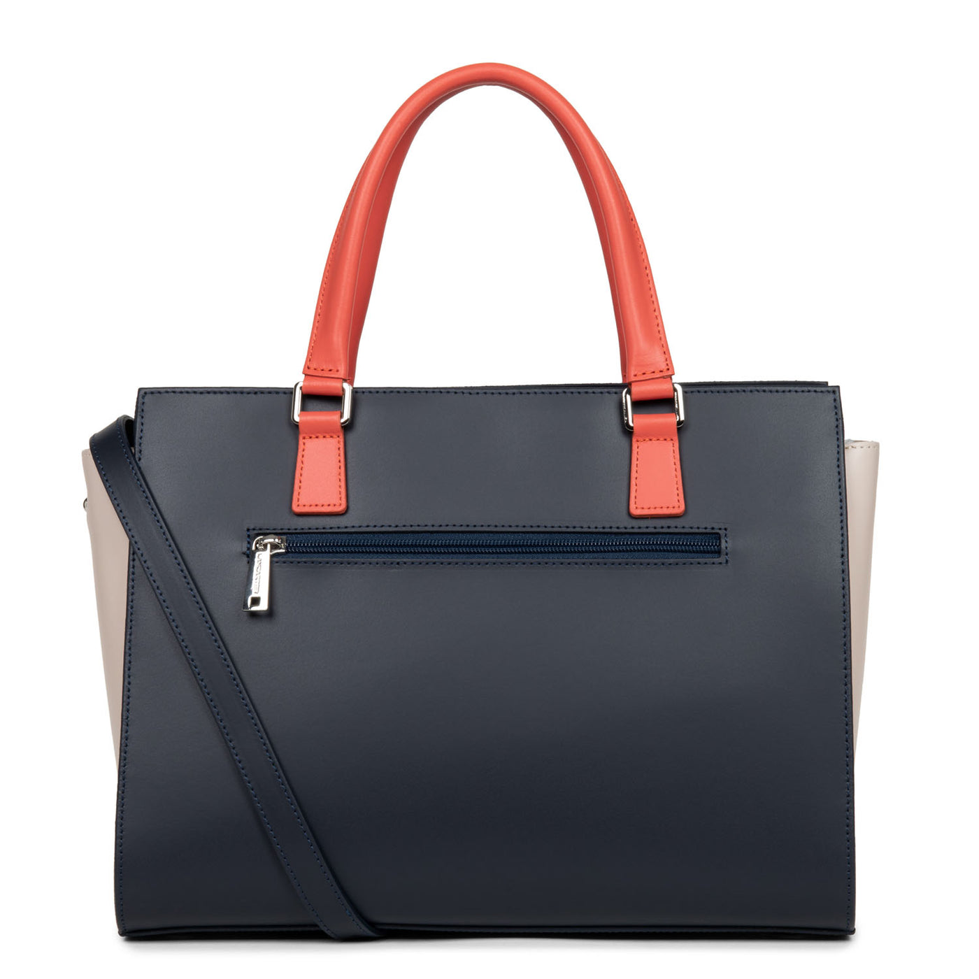 grand sac cabas main - smooth #couleur_bleu-fonc-galet-ros-pastque