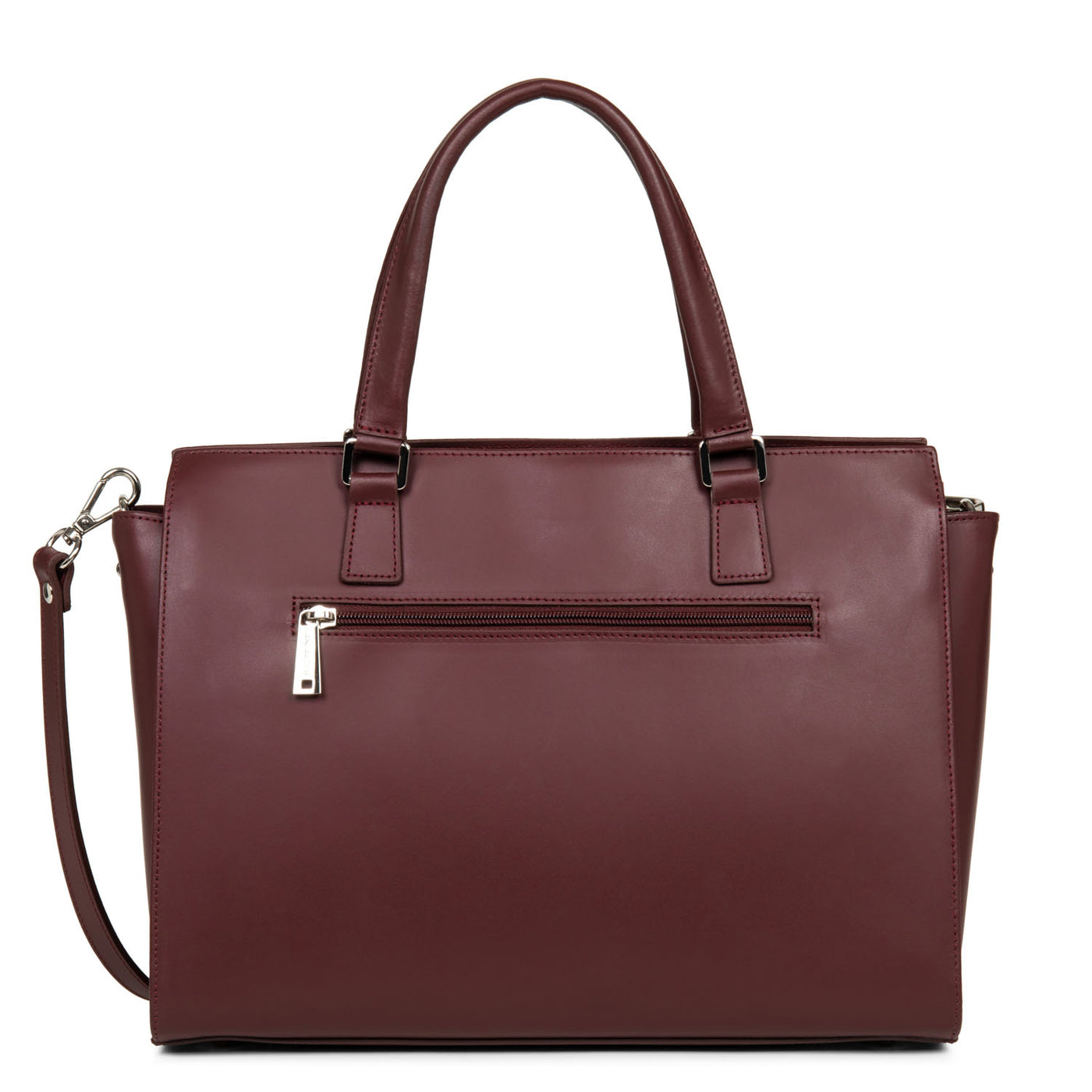 grand sac cabas main - smooth #couleur_bordeaux