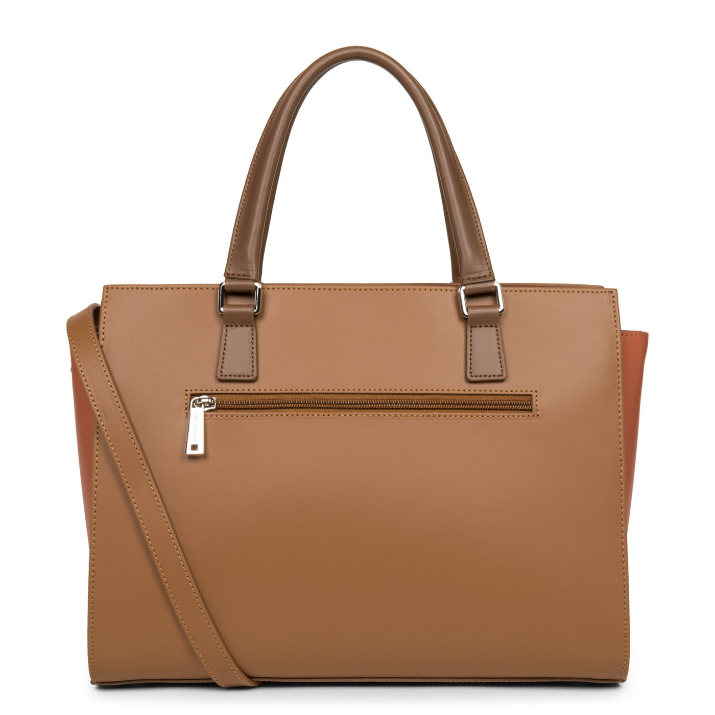 grand sac cabas main - smooth #couleur_camel-potiron-vison