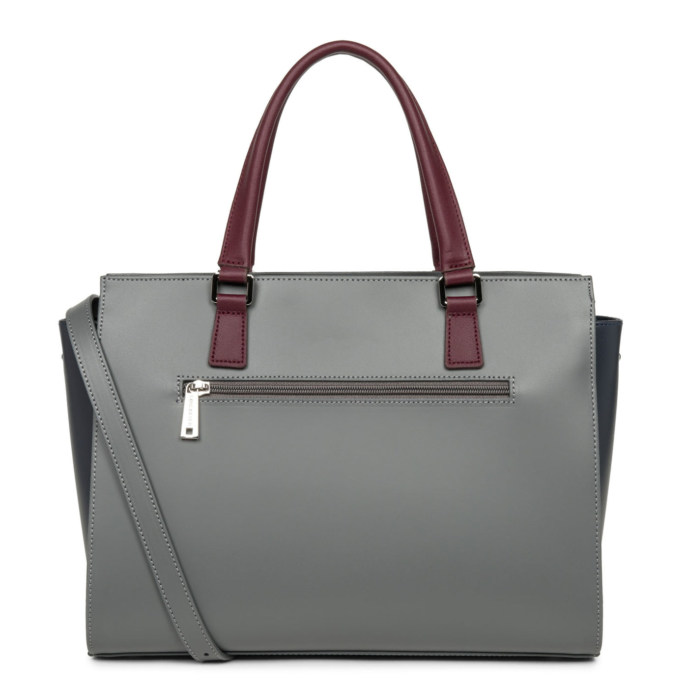 grand sac cabas main - smooth #couleur_gris-bleu-fonce-bordeaux