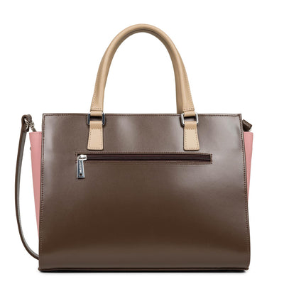 grand sac cabas main - smooth #couleur_marron-rose-antic-nude