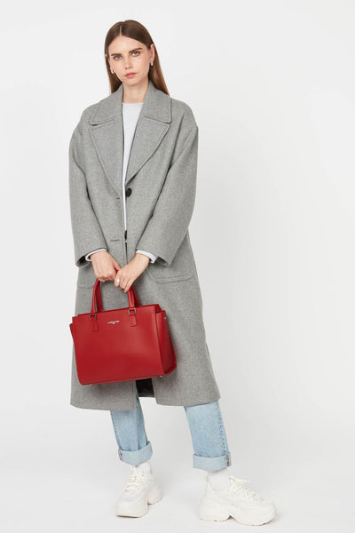 grand sac cabas main - smooth #couleur_rouge