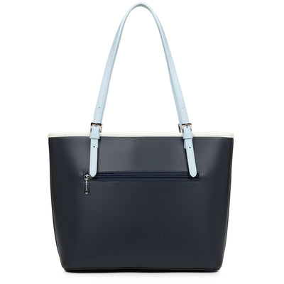 sac cabas épaule - smooth #couleur_bleu-fonc-ecru-bleu-ciel