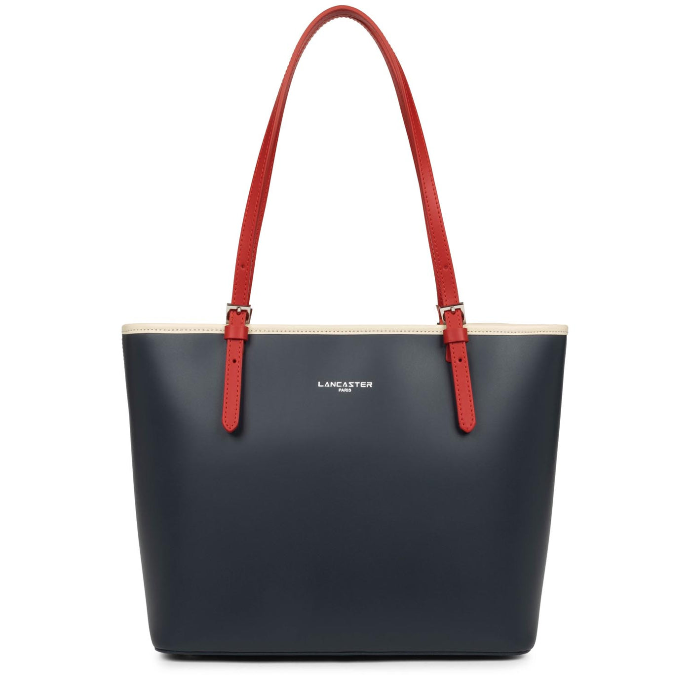 sac cabas épaule - smooth #couleur_bleu-fonc-nude-clair-rouge