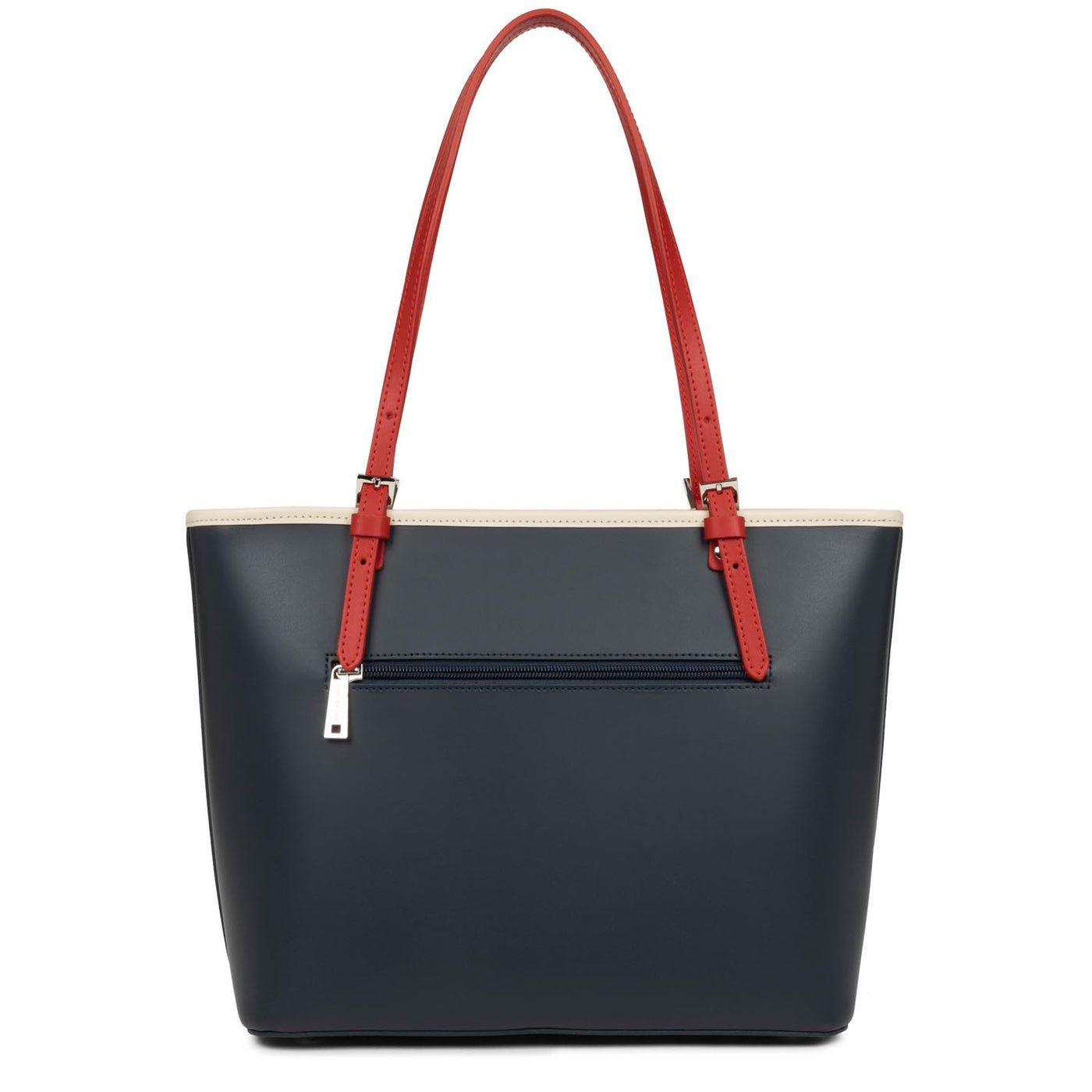 sac cabas épaule - smooth #couleur_bleu-fonc-nude-clair-rouge