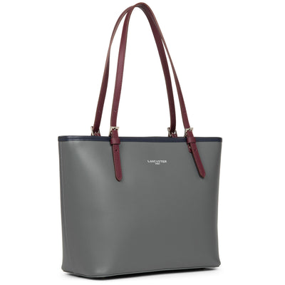 sac cabas épaule - smooth #couleur_gris-bleu-fonce-bordeaux