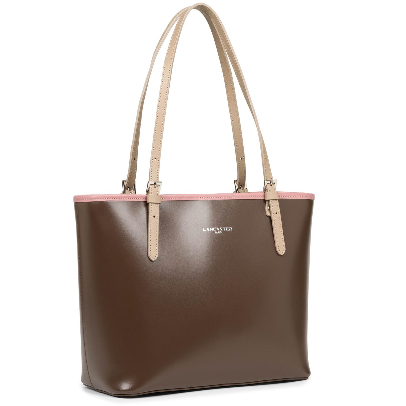 sac cabas épaule - smooth #couleur_marron-rose-antic-nude