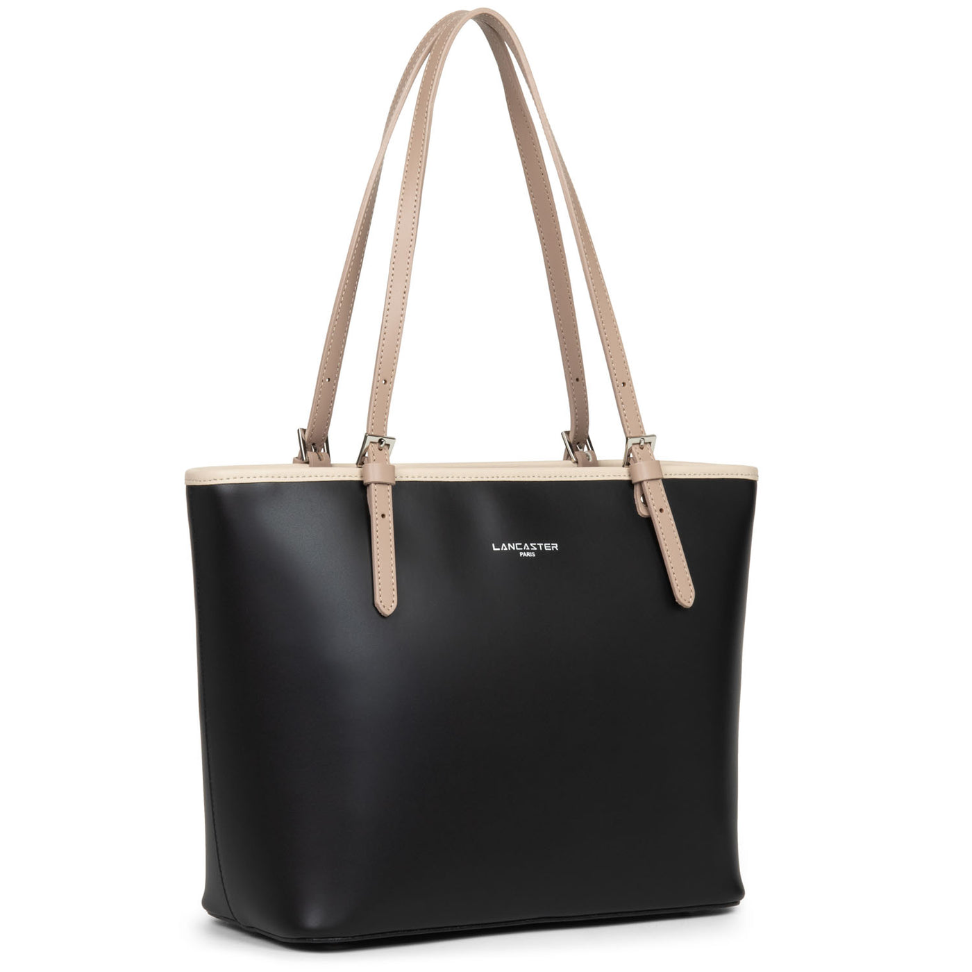sac cabas épaule - smooth #couleur_noir-nude-clair-nude-fonc