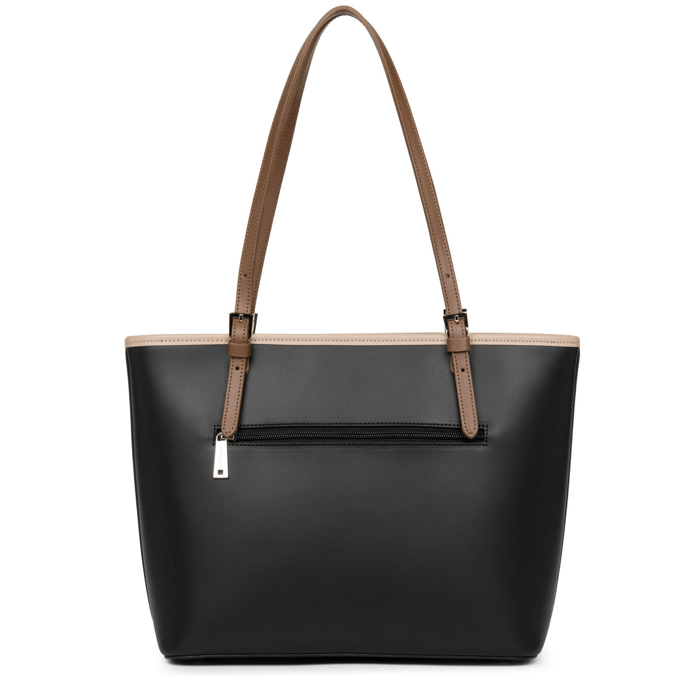 sac cabas épaule - smooth #couleur_noir-nude-vison