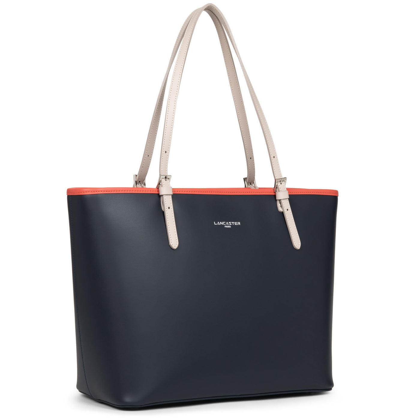 grand sac cabas épaule - smooth #couleur_bleu-fonc-galet-ros-pastque