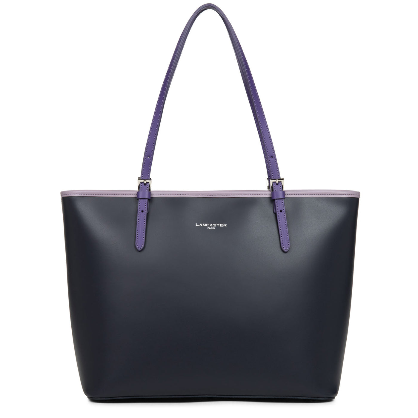 grand sac cabas épaule - smooth #couleur_bleu-fonc-mauve-violet