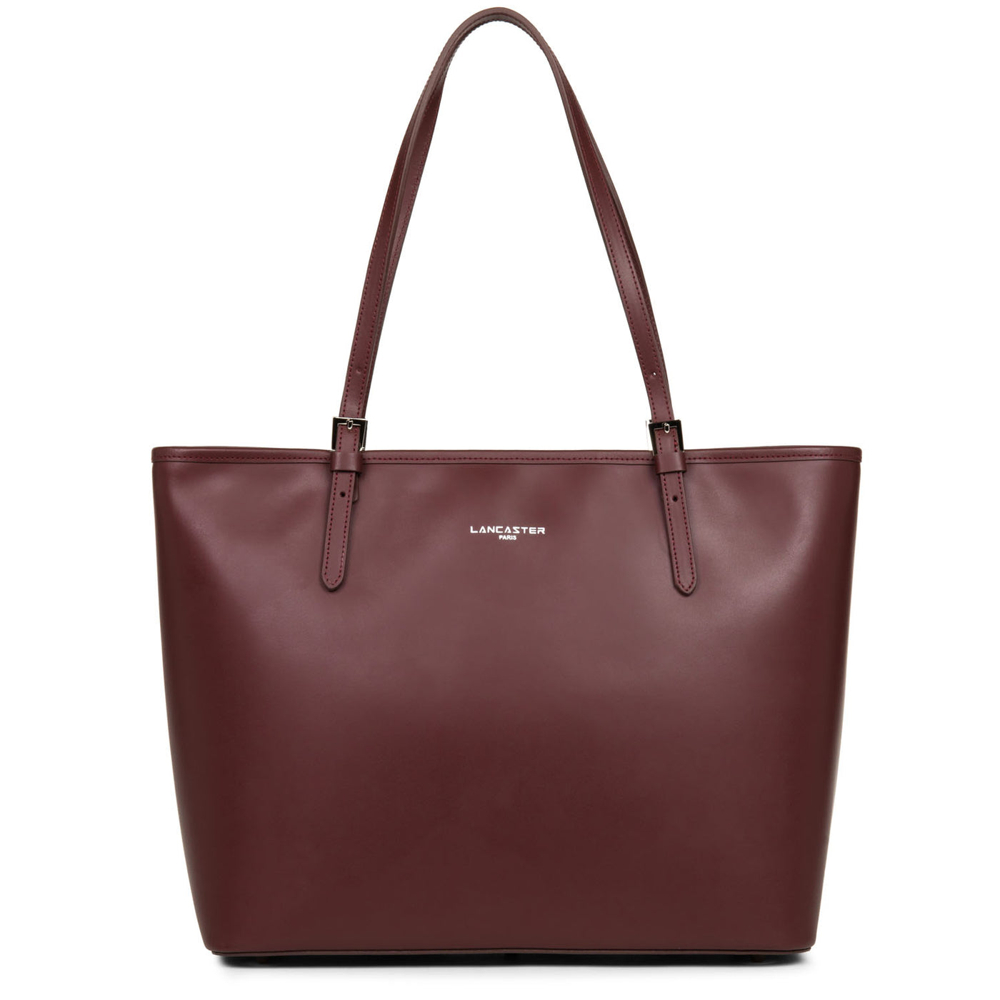 grand sac cabas épaule - smooth #couleur_bordeaux