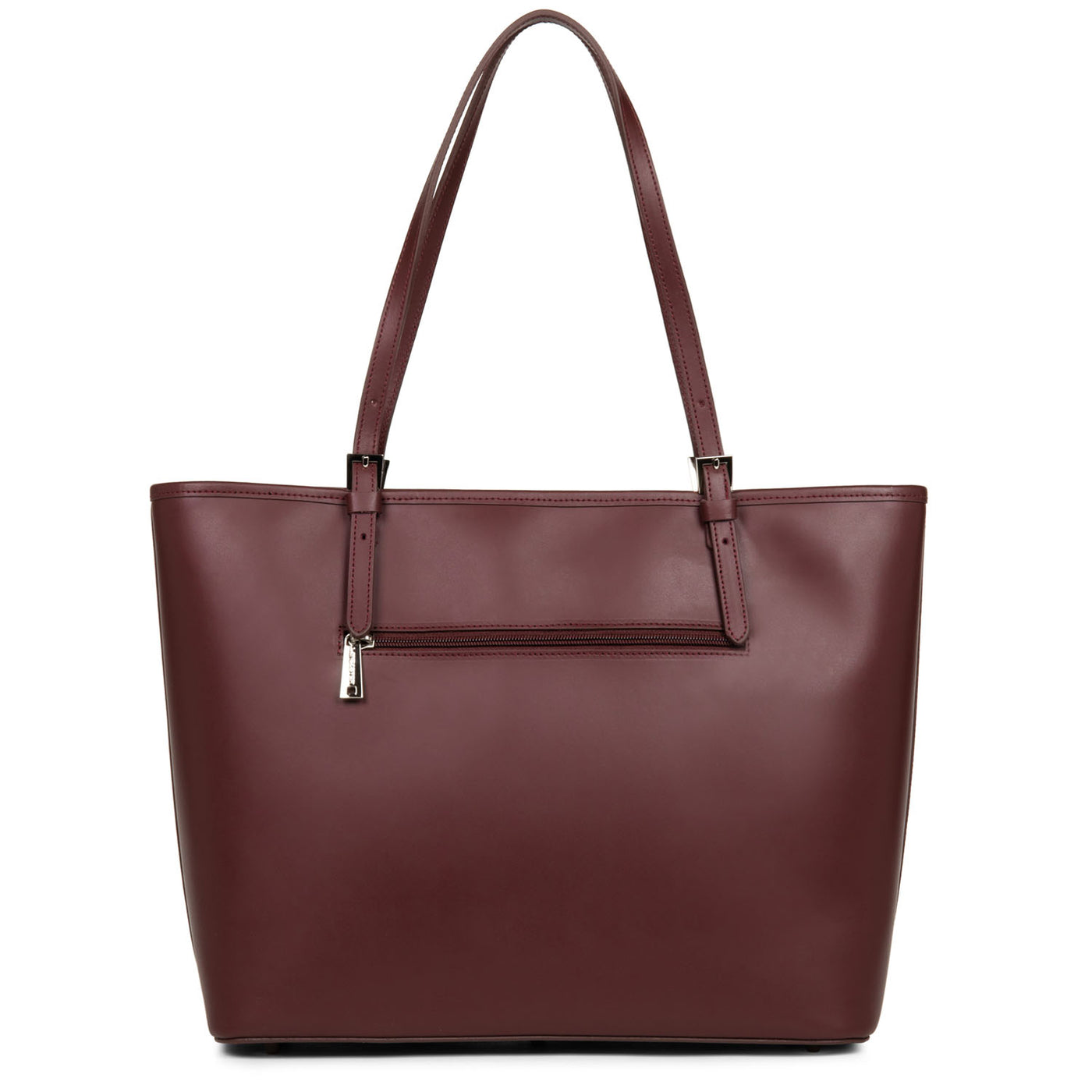 grand sac cabas épaule - smooth #couleur_bordeaux