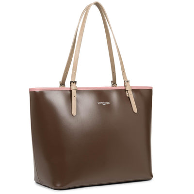 grand sac cabas épaule - smooth #couleur_marron-rose-antic-nude