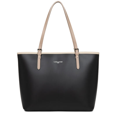 grand sac cabas épaule - smooth #couleur_noir-nude-clair-nude-fonc
