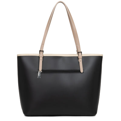 grand sac cabas épaule - smooth #couleur_noir-nude-clair-nude-fonc