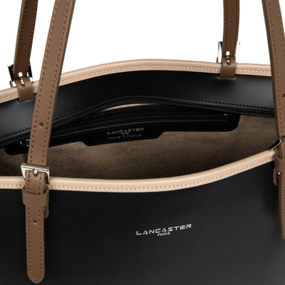 grand sac cabas épaule - smooth #couleur_noir-nude-vison